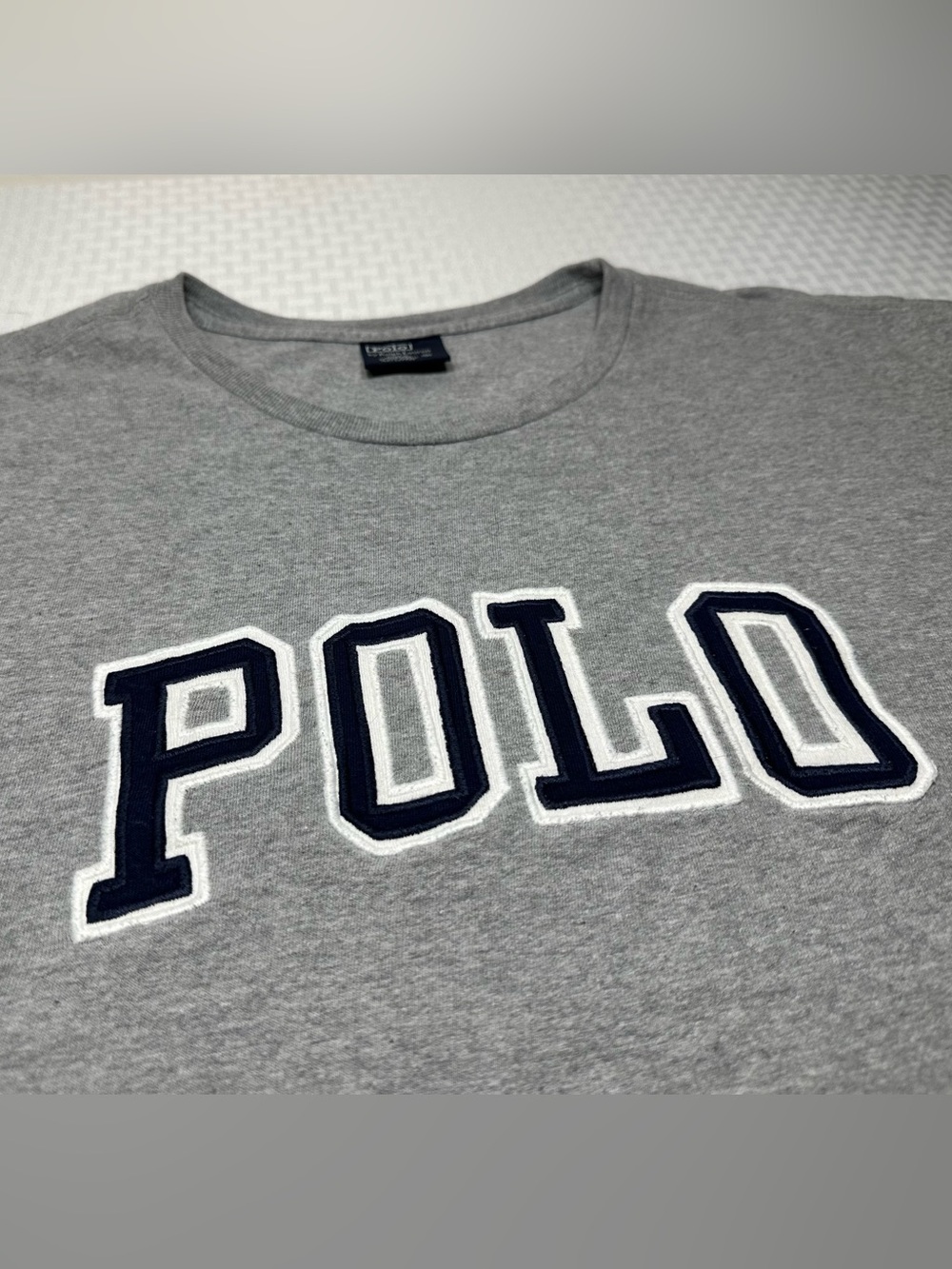 Vintage Polo Ralph Lauren Shirt Mens XL Gray Embroidered POLO Spell Out Logo 90s